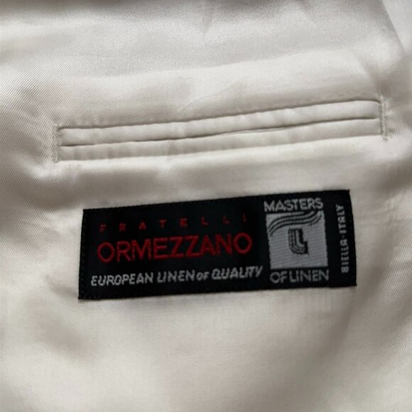 John W. Nordstrom Blazer Jacket Mens 42R (Fits 46R) Linen Vented Gray Striped - Picture 5 of 7